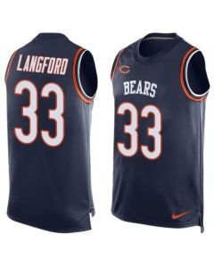 Bears #33 Jeremy Langford Navy Blue Team Color Men's Stitched NFL Limited Tank Top Jersey