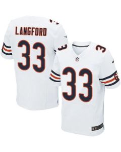 Bears #33 Jeremy Langford White Men's Stitched NFL Elite Jersey