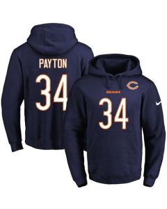 Bears #34 Walter Payton Navy Blue Name & Number Pullover NFL Hoodie