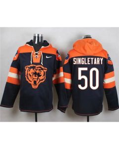 Bears #50 Mike Singletary Navy Blue Player Pullover NFL Hoodie