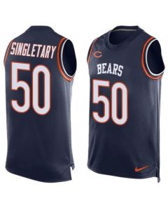 Bears #50 Mike Singletary Navy Blue Team Color Men's Stitched NFL Limited Tank Top Jersey