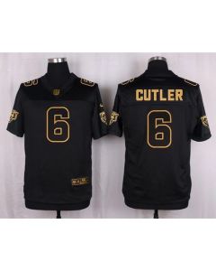 Bears #6 Jay Cutler Black Men's Stitched NFL Elite Pro Line Gold Collection Jersey