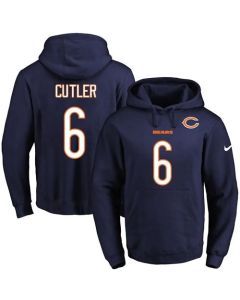 Bears #6 Jay Cutler Navy Blue Name & Number Pullover NFL Hoodie