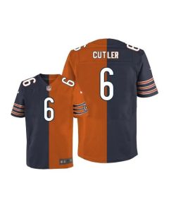 Bears #6 Jay Cutler Navy Blue/Orange Men's Stitched NFL Elite Split Jersey