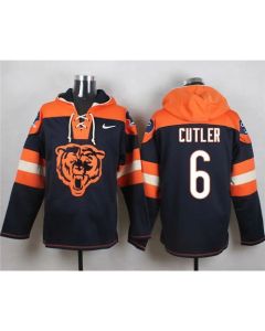 Bears #6 Jay Cutler Navy Blue Player Pullover NFL Hoodie