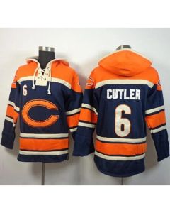 Bears #6 Jay Cutler Navy Blue Sawyer Hoodie Sweatshirt NFL Hoodie