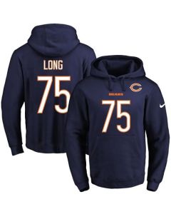 Bears #75 Kyle Long Navy Blue Name & Number Pullover NFL Hoodie