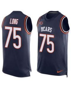 Bears #75 Kyle Long Navy Blue Team Color Men's Stitched NFL Limited Tank Top Jersey