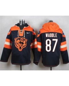 Bears #87 Tom Waddle Navy Blue Player Pullover NFL Hoodie
