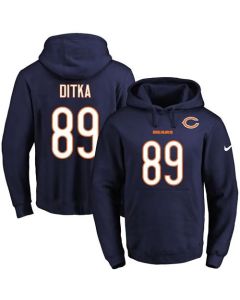 Bears #89 Mike Ditka Navy Blue Name & Number Pullover NFL Hoodie