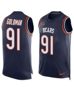 Bears #91 Eddie Goldman Navy Blue Team Color Men's Stitched NFL Limited Tank Top Jersey