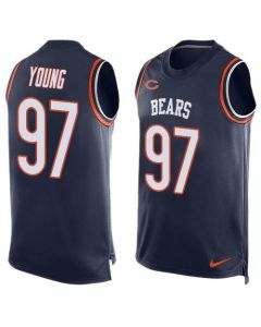 Bears #97 Willie Young Navy Blue Team Color Men's Stitched NFL Limited Tank Top Jersey