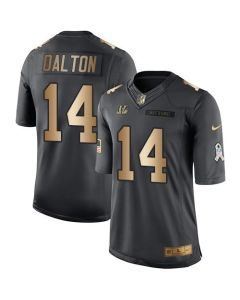Bengals #14 Andy Dalton Black Men's Stitched NFL Limited Gold Salute To Service Jersey