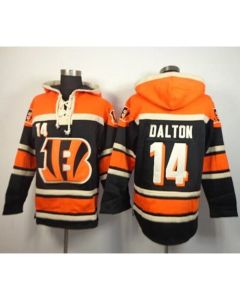 Bengals #14 Andy Dalton Black Sawyer Hoodie Sweatshirt NFL Hoodie