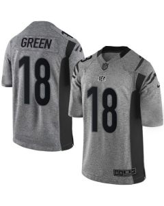 Bengals #18 A.J. Green Gray Men's Stitched NFL Limited Gridiron Gray Jersey