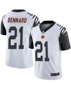 Bengals #21 Darqueze Dennard White Men's Stitched NFL Limited Rush Jersey
