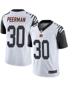 Bengals #30 Cedric Peerman White Men's Stitched NFL Limited Rush Jersey