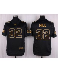 Bengals #32 Jeremy Hill Black Men's Stitched NFL Elite Pro Line Gold Collection Jersey