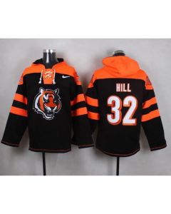 Bengals #32 Jeremy Hill Black Player Pullover NFL Hoodie