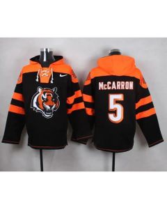 Bengals #5 AJ McCarron Black Player Pullover NFL Hoodie