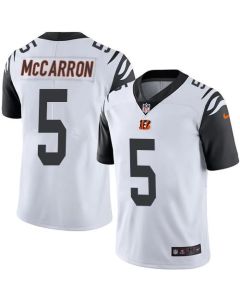 Bengals #5 AJ McCarron White Men's Stitched NFL Limited Rush Jersey