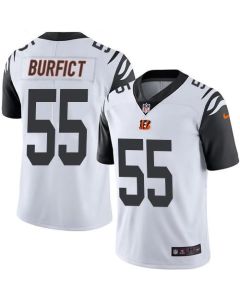 Bengals #55 Vontaze Burfict White Men's Stitched NFL Limited Rush Jersey