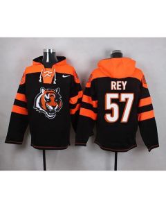 Bengals #57 Vincent Rey Black Player Pullover NFL Hoodie