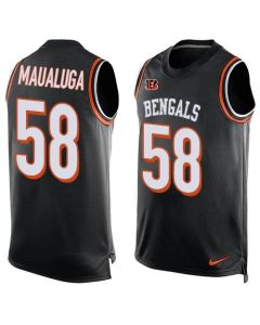Bengals #58 Rey Maualuga Black Team Color Men's Stitched NFL Limited Tank Top Jersey