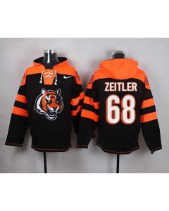 Bengals #68 Kevin Zeitler Black Player Pullover NFL Hoodie