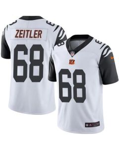 Bengals #68 Kevin Zeitler White Men's Stitched NFL Limited Rush Jersey