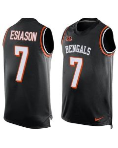 Bengals #7 Boomer Esiason Black Team Color Men's Stitched NFL Limited Tank Top Jersey