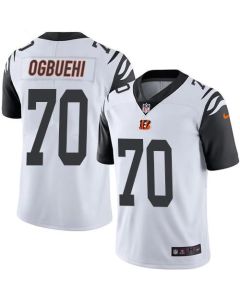 Bengals #70 Cedric Ogbuehi White Men's Stitched NFL Limited Rush Jersey