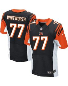 Bengals #77 Andrew Whitworth Black Team Color Men's Stitched NFL Elite Jersey