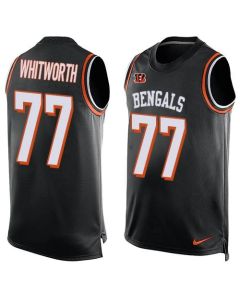 Bengals #77 Andrew Whitworth Black Team Color Men's Stitched NFL Limited Tank Top Jersey