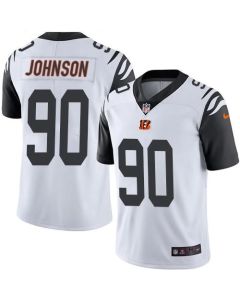 Bengals #90 Michael Johnson White Men's Stitched NFL Limited Rush Jersey
