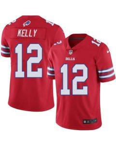 Bills #12 Jim Kelly Red Men's Stitched NFL Elite Rush Jersey