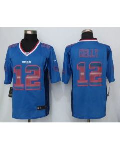 Bills #12 Jim Kelly Royal Blue Team Color Men's Stitched NFL Limited Strobe Jersey