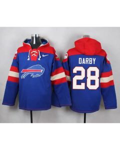 Bills #28 Ronald Darby Royal Blue Player Pullover NFL Hoodie