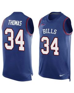Bills #34 Thurman Thomas Royal Blue Team Color Men's Stitched NFL Limited Tank Top Jersey