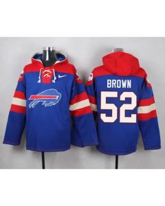 Bills #52 Preston Brown Royal Blue Player Pullover NFL Hoodie