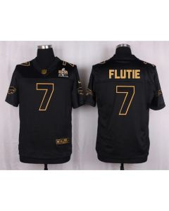 Bills #7 Doug Flutie Black Men's Stitched NFL Elite Pro Line Gold Collection Jersey