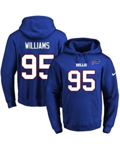 Bills #95 Kyle Williams Royal Blue Name & Number Pullover NFL Hoodie