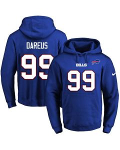 Bills #99 Marcell Dareus Royal Blue Name & Number Pullover NFL Hoodie