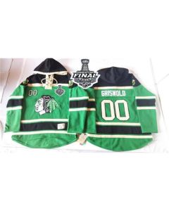 Blackhawks #00 Clark Griswold Green St. Patrick's Day McNary Lace Hoodie 2015 Stanley Cup Stitched NHL Jersey