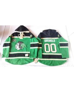 Blackhawks #00 Clark Griswold Green St. Patrick's Day McNary Lace Hoodie Stitched NHL Jersey