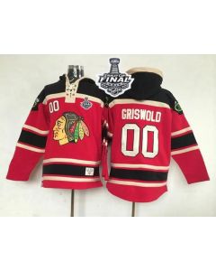 Blackhawks #00 Clark Griswold Red Sawyer Hooded Sweatshirt 2015 Stanley Cup Stitched NHL Jersey