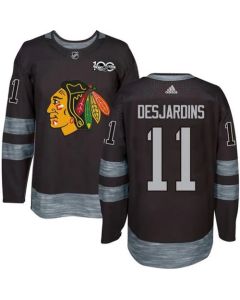 Blackhawks #11 Andrew Desjardins Black 1917-2017 100th Anniversary Stitched NHL Jersey