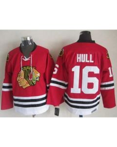 Blackhawks #16 Bobby Hull Red CCM Throwback Stitched NHL Jersey