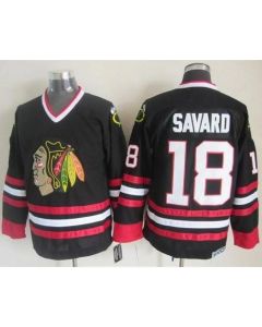 Blackhawks #18 Denis Savard Black CCM Throwback Stitched NHL Jersey