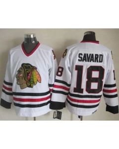 Blackhawks #18 Denis Savard White CCM Throwback Stitched NHL Jersey